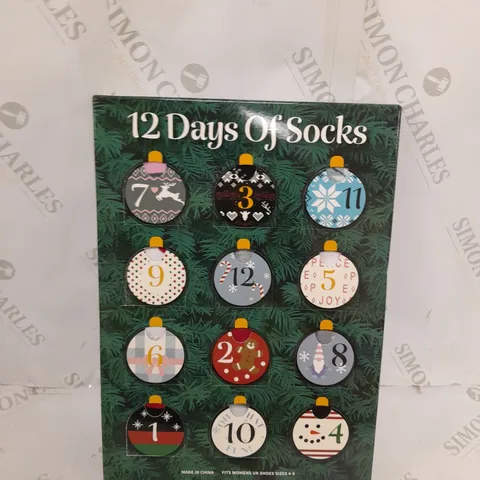 LOT OF 2 MUK LUKS 12 DAYS OF SOCKS ADVENT CALANDER