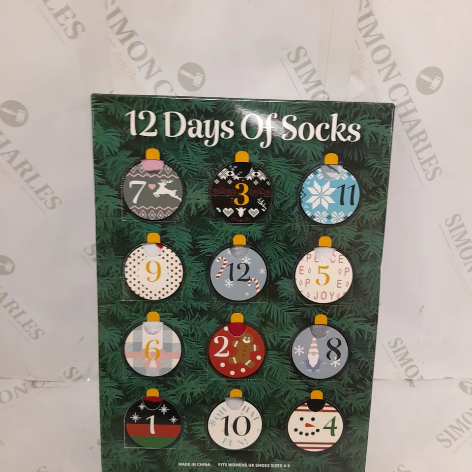 LOT OF 2 MUK LUKS 12 DAYS OF SOCKS ADVENT CALANDER