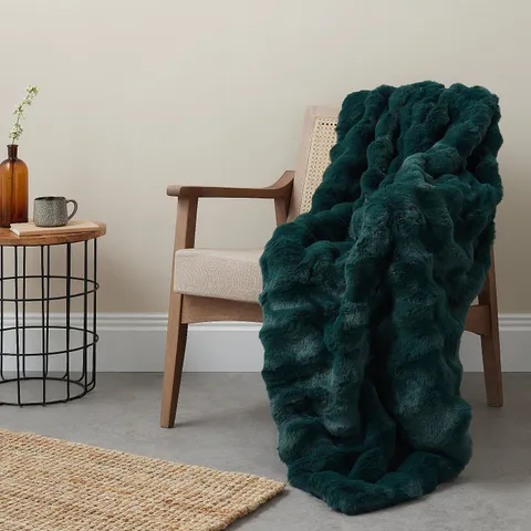 Cozee Home Giftable Textured Luxury Faux Fur Throw