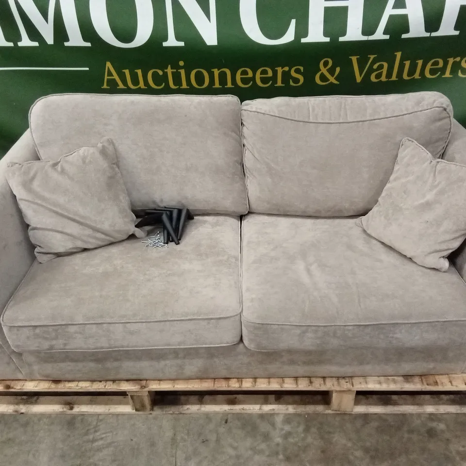 MESSINA 3 SEATER STANDARD BACK FABRIC SOFA - NATURAL RRP £649