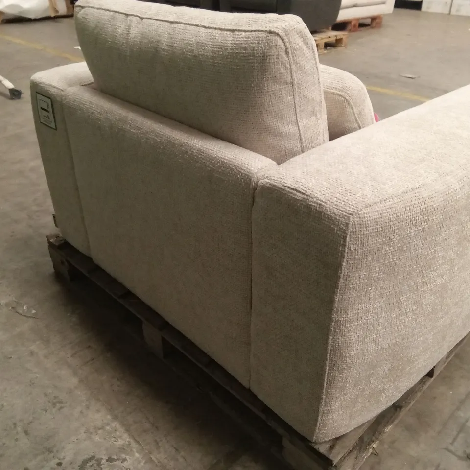 DANETTI QUINN NATURAL FABRIC DARK WOOD ARMCHAIR RRP £599