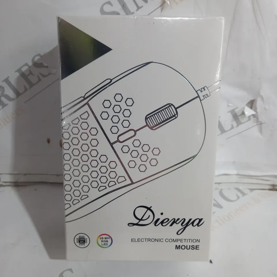 SEALED DIERYA WHITE GAMING MOUSE -ADJUSTABLE HERTZ