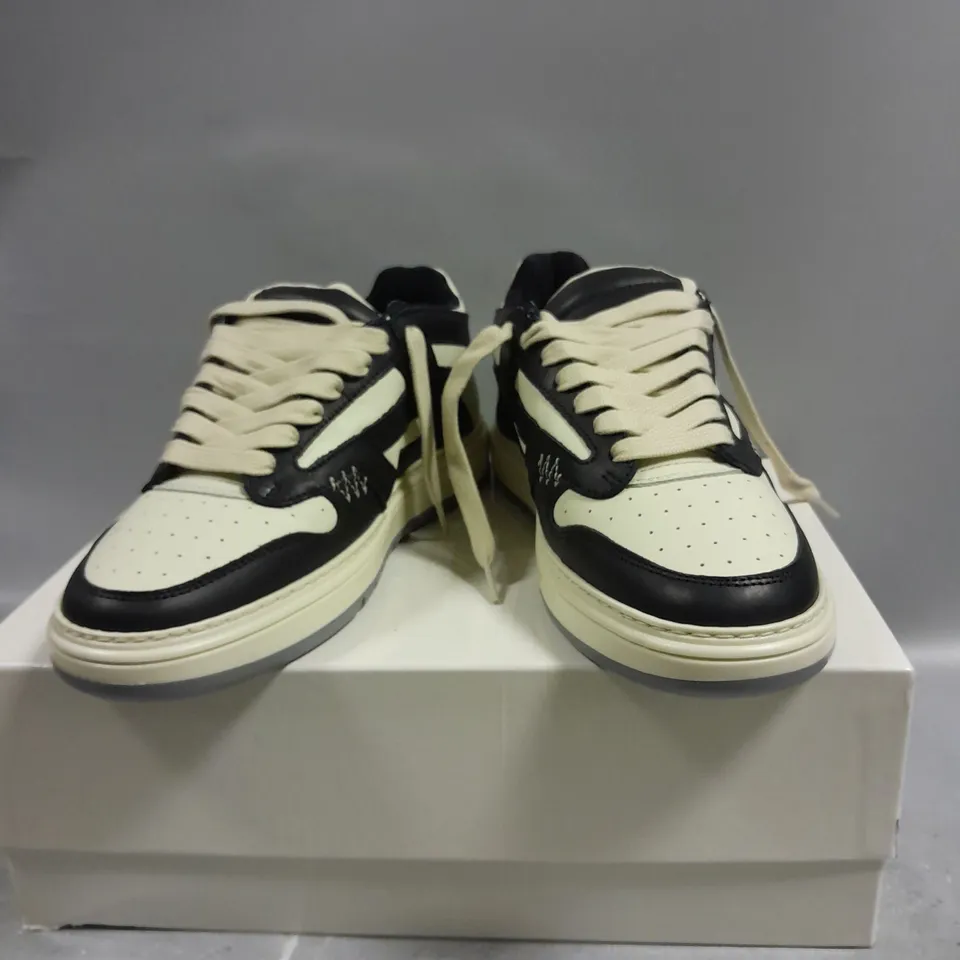 BOXED PAIR OF REPRESENT REPTOR LOW LEATHER TRAINERS - 8