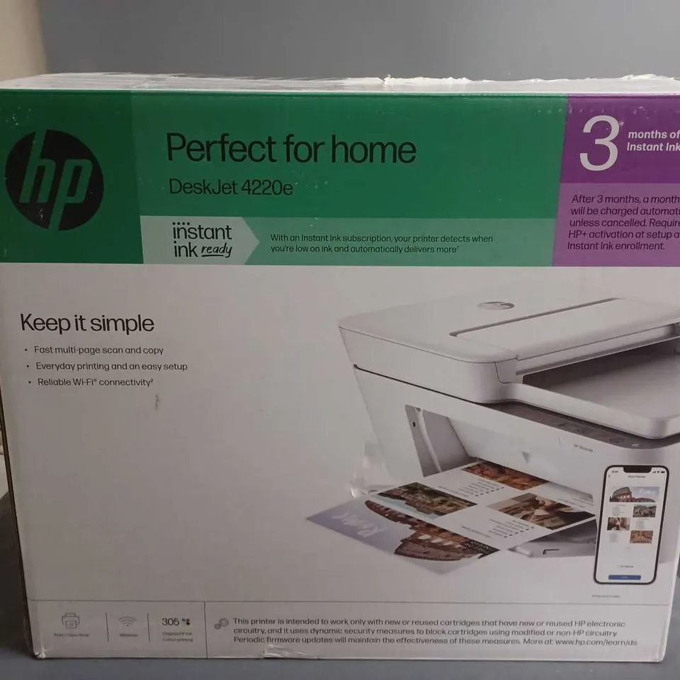 BOXED HP DESKJET 4220E MULTIFUNCTION PRINTER