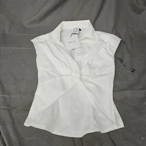 WITH JEAN REID TWIST TOP IN WHITE SIZE XS
