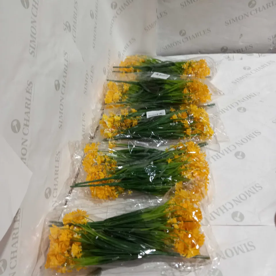 LOT OF 5 ARTIFICIAL YELLOW FLOWERS
