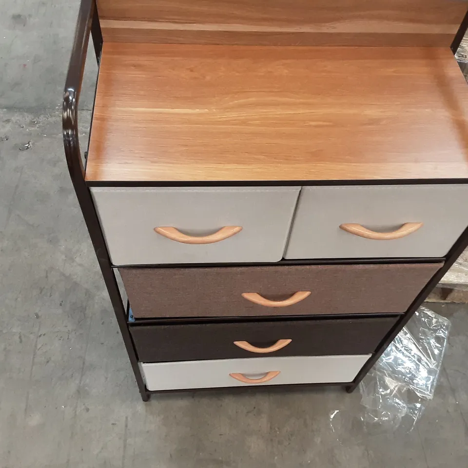 BOXED 7 DRAWER FABRIC CHEST OF DRAWERS  IN GRAPHITE AND BLACK