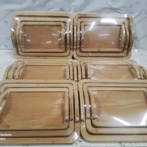 BOX CONTAINING 6 SEALED NEST OF 3 SERVING TRAYS