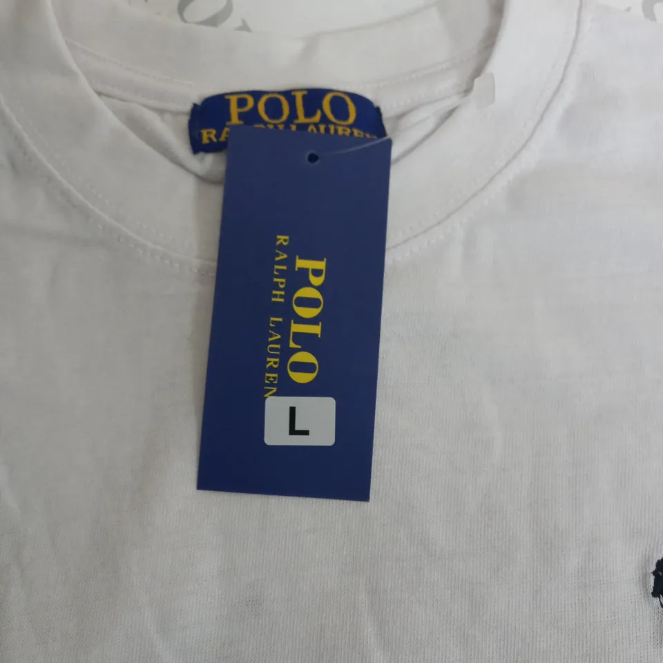 RALPH LAUREN POLO LOGO TSHIRT WHITE -LARGE