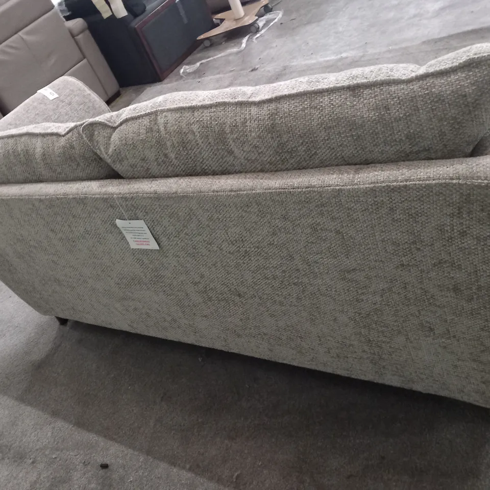 DESIGNER URBANA GREY FABRIC THREE SEATER SOFA