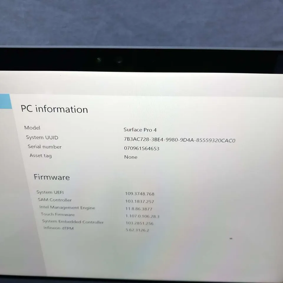 MICROSOFT SURFACE PRO 4 128GB
