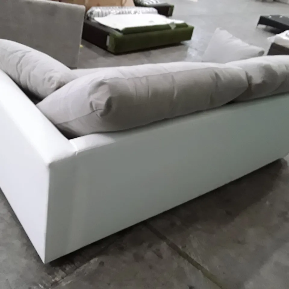 QUALITY DESIGNER 3 SEATER SOFA - GREY FABRIC 