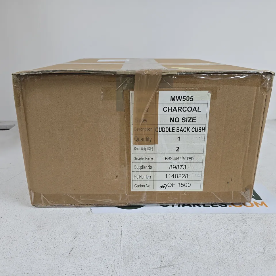 CUDDLE BACK CUSHION CHARCOAL BOXED