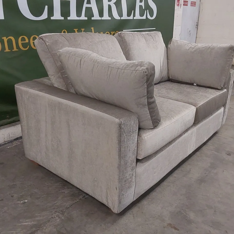 QUALITY DESIGNER VELVET UPHOLSTERED SOFA 