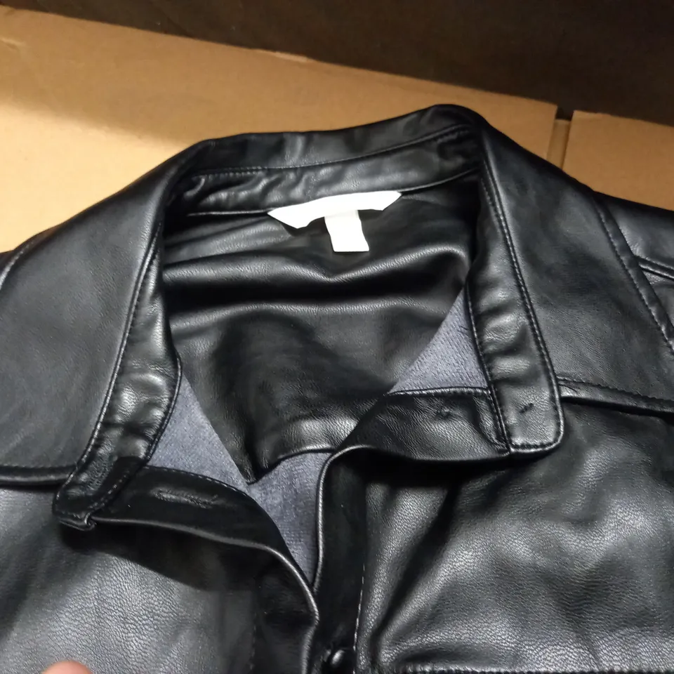 H&M PU SHIRT DRESS - UK M