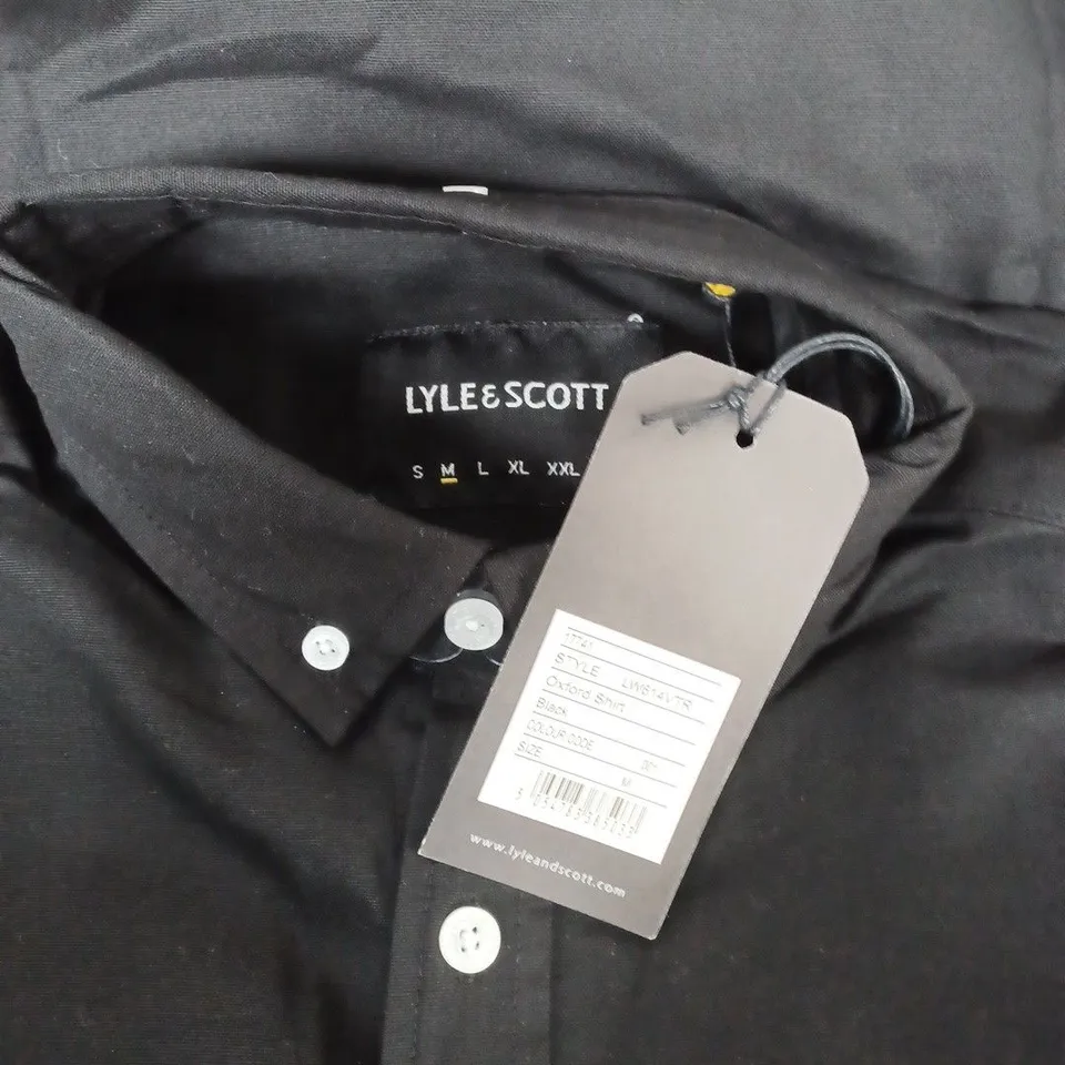 LYLE & SCOTT OXFORD SHIRT – BLACK, MEN'S SIZE M