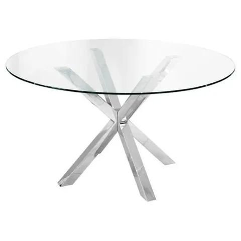 BRAND NEW BOXED CROSLEY ROUND DINING TABLE - CLEAR (2 BOXES)