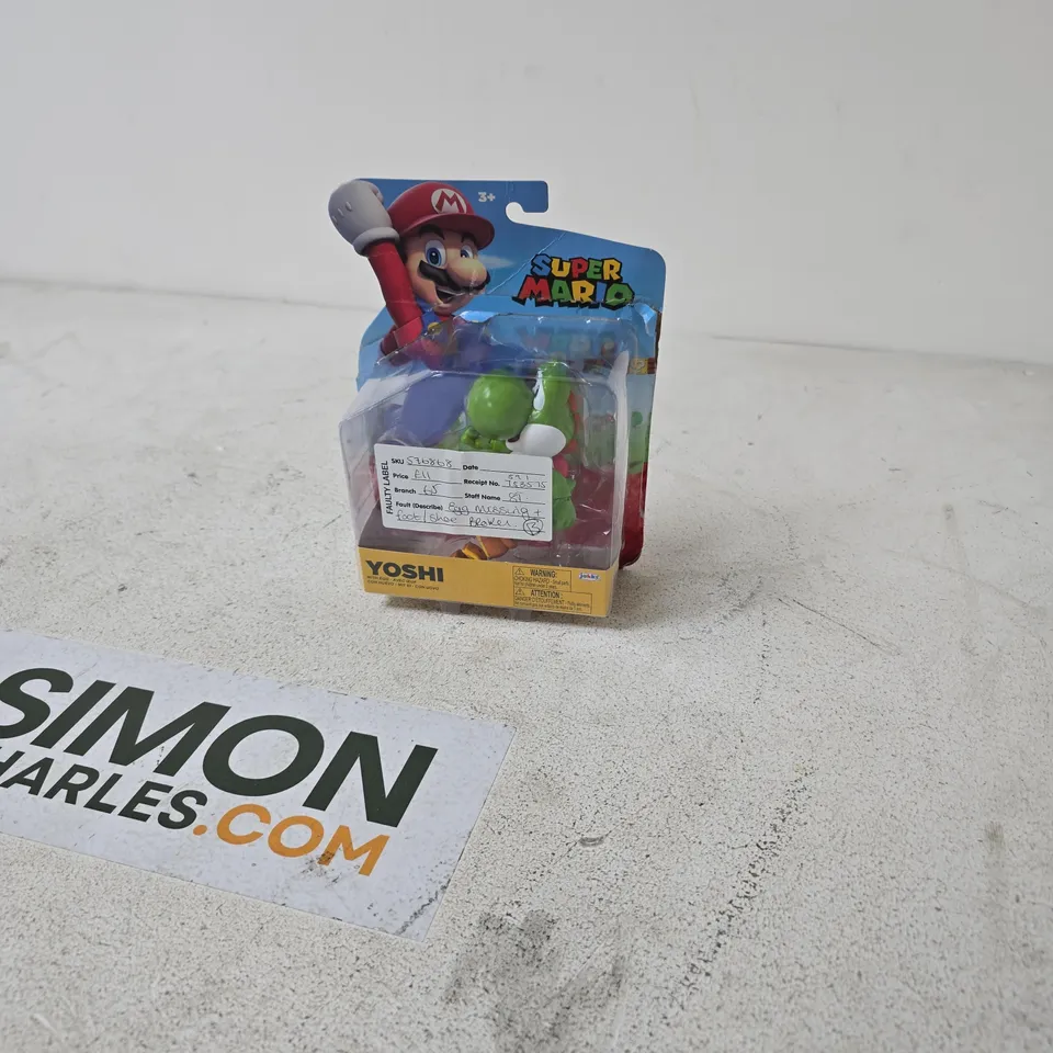 BOX OF APPROXIMATELY 10 ASSORTED TOYS INCLUDING WALL CLIMBING CAR , SUPER MARIO YOSHI FIGURE AND FARTING NINJA