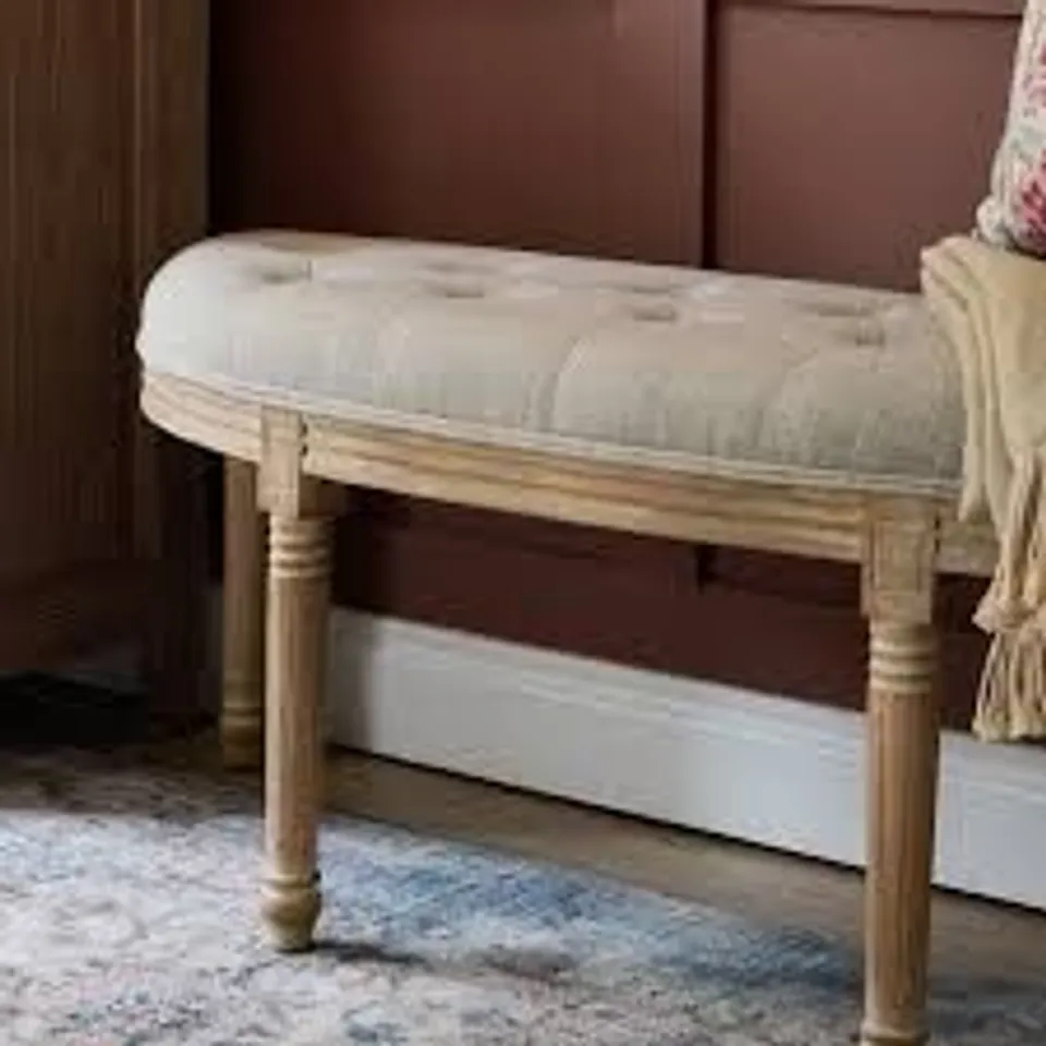 BOXED ANNETTE BENCH/FOOTSTOOL - NATURAL (1 BOX)
