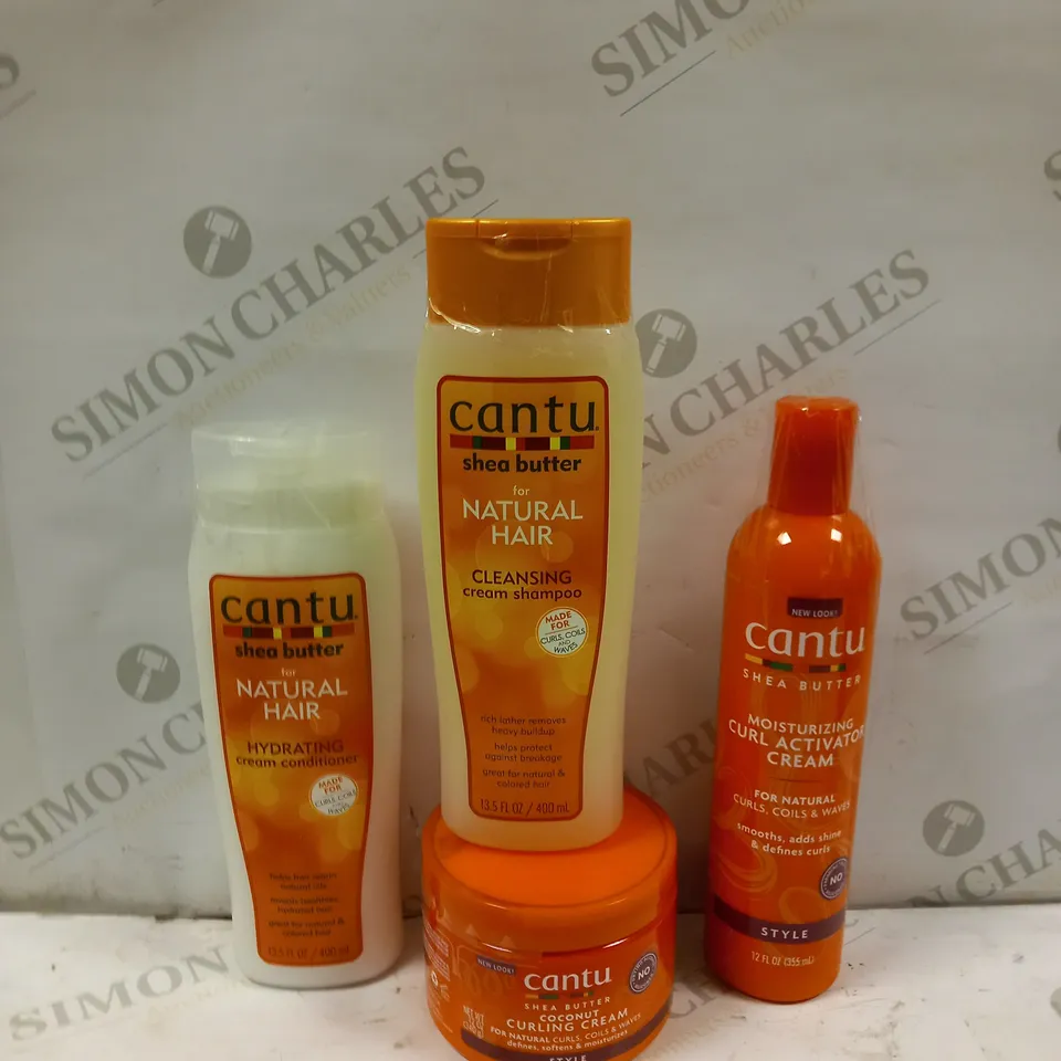 LOT TO CONTAIN 4 ASSORTED CANTU SKIN AND HAIRCARE PRODUCTS, INCLUDES SHAMPOO, CREAM & CONDITIONER 