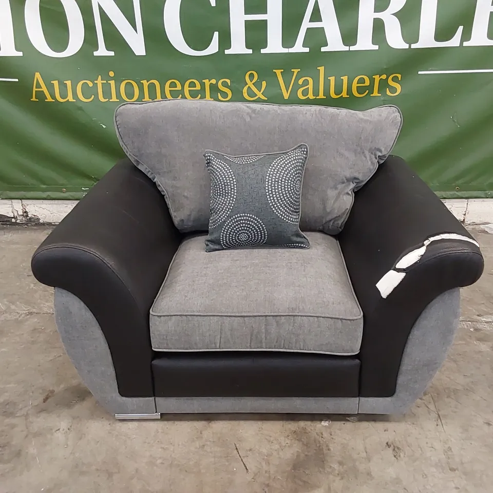 QUALITY DESIGNER DANUBE CHAIR - BLACK/GREY