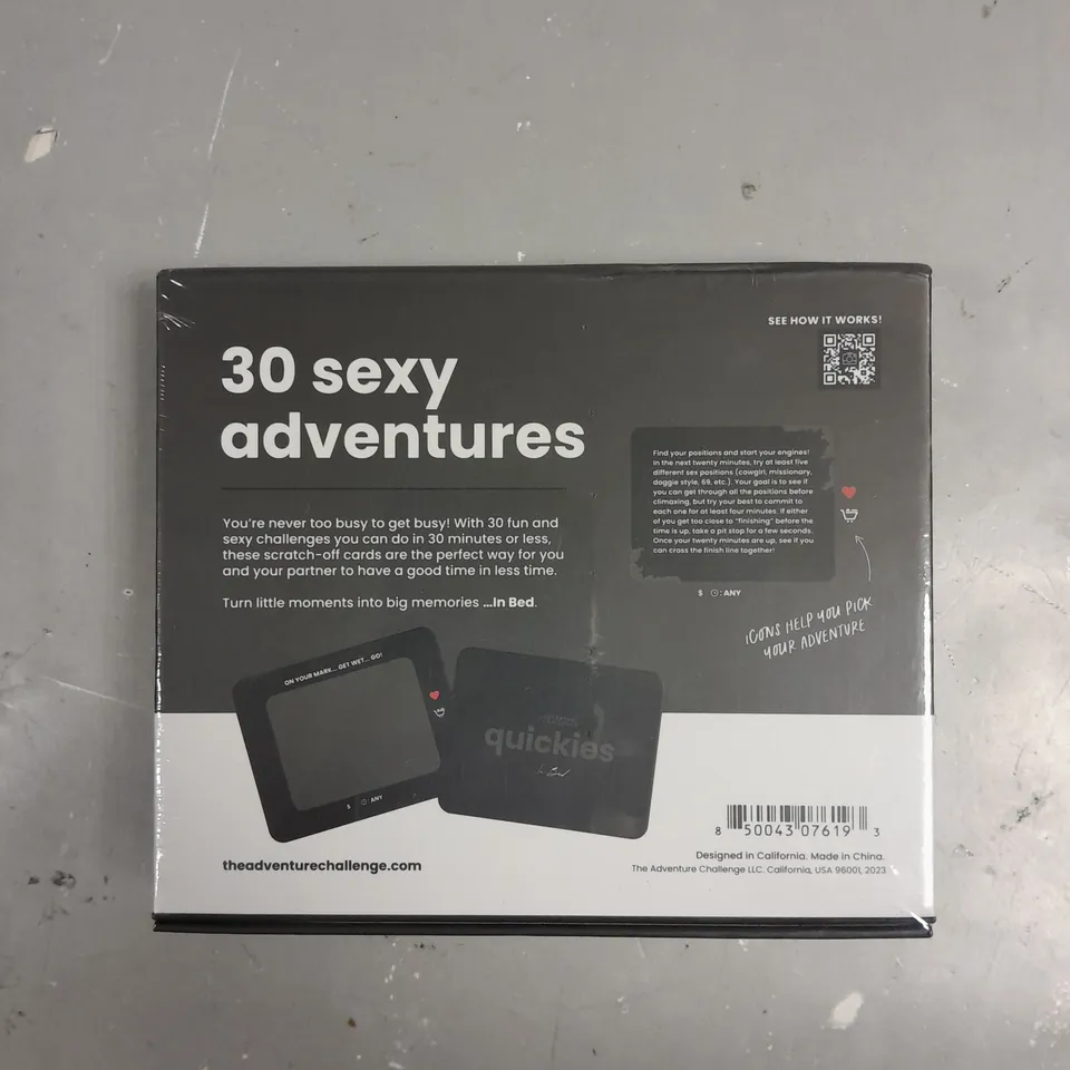 SEALED THE ADVENTURE CHALLENGE QUICKIES 30 INTIMATE SCRATCH-OFF SEXY ADVENTURES 