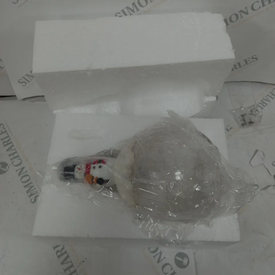 SANTA'S EXPRESS PRE-LIT FESTIVE CHARACTER CRACKLE SPHERE - SNOWMAN