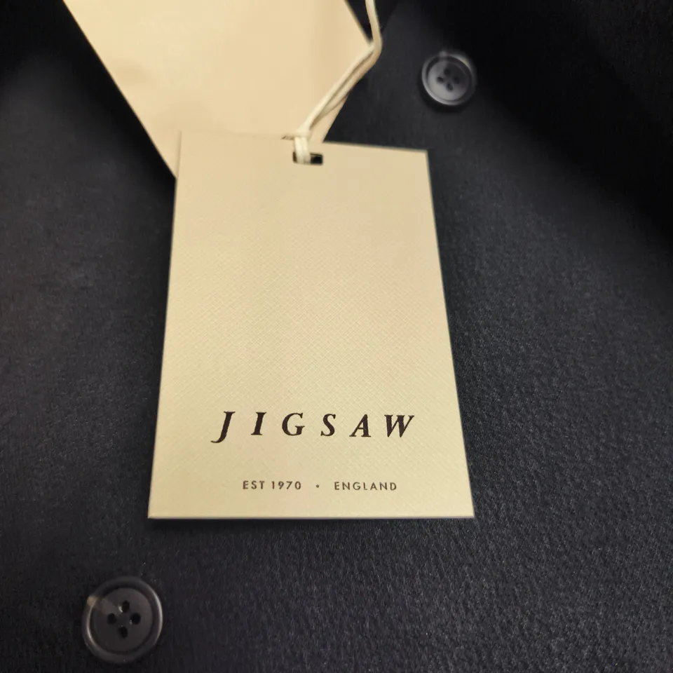 JIGSAW CREPE JERSEY BUTTON JACKET – BLACK, WOMEN’S XS (UK) UK XS