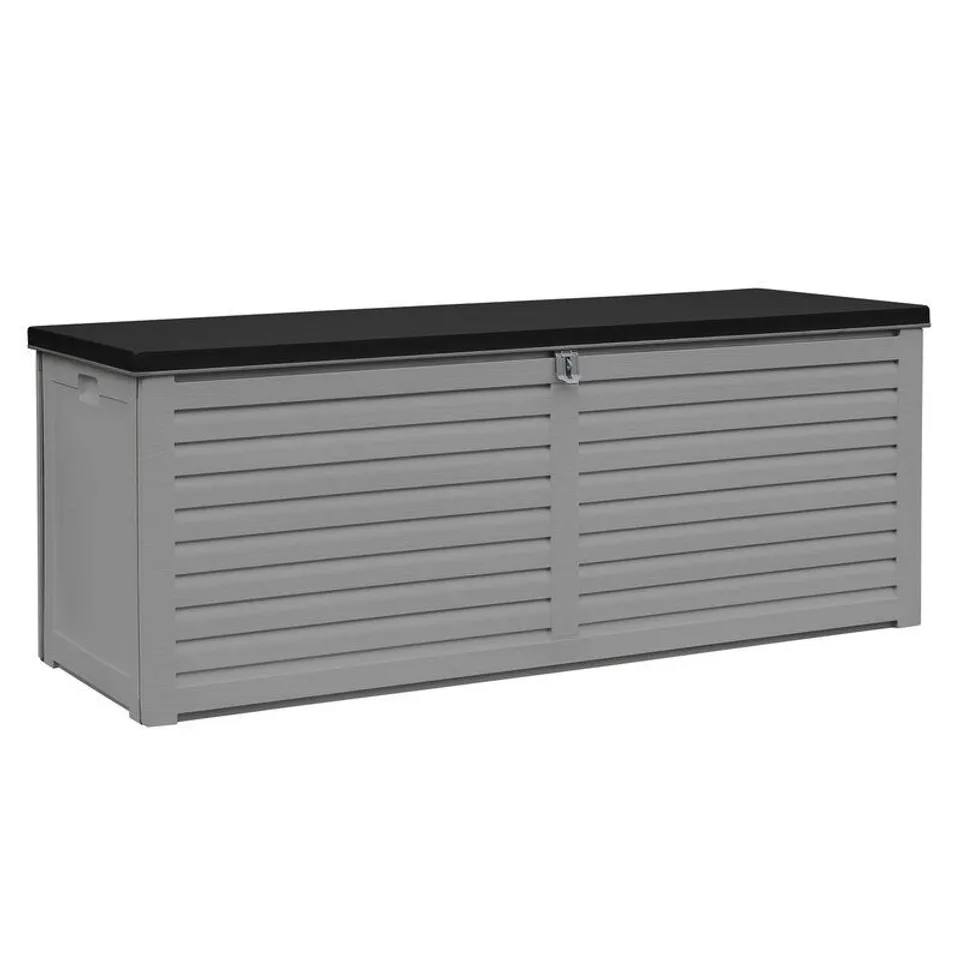 BOXED 390L PLASTIC STORAGE BOX GREY (1 BOX)