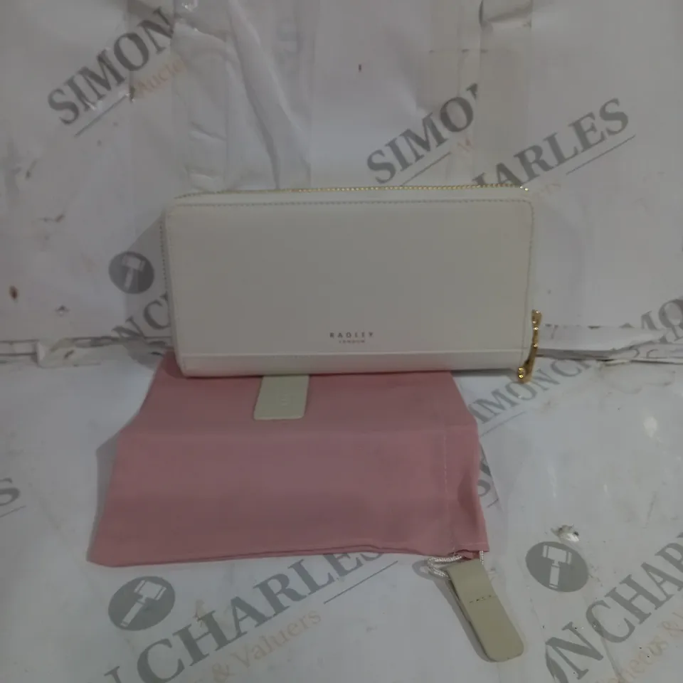 RADLEY LONDON SPRING BULBS LEATHER PURSE IN CHALK WITH PINK POUCH