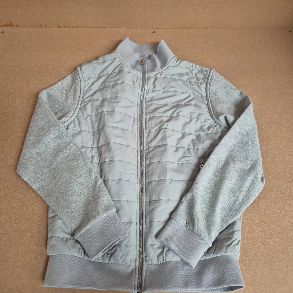 AUTOGRAPH QUILTED ZIP JACKET IN GREY – UK SIZE S