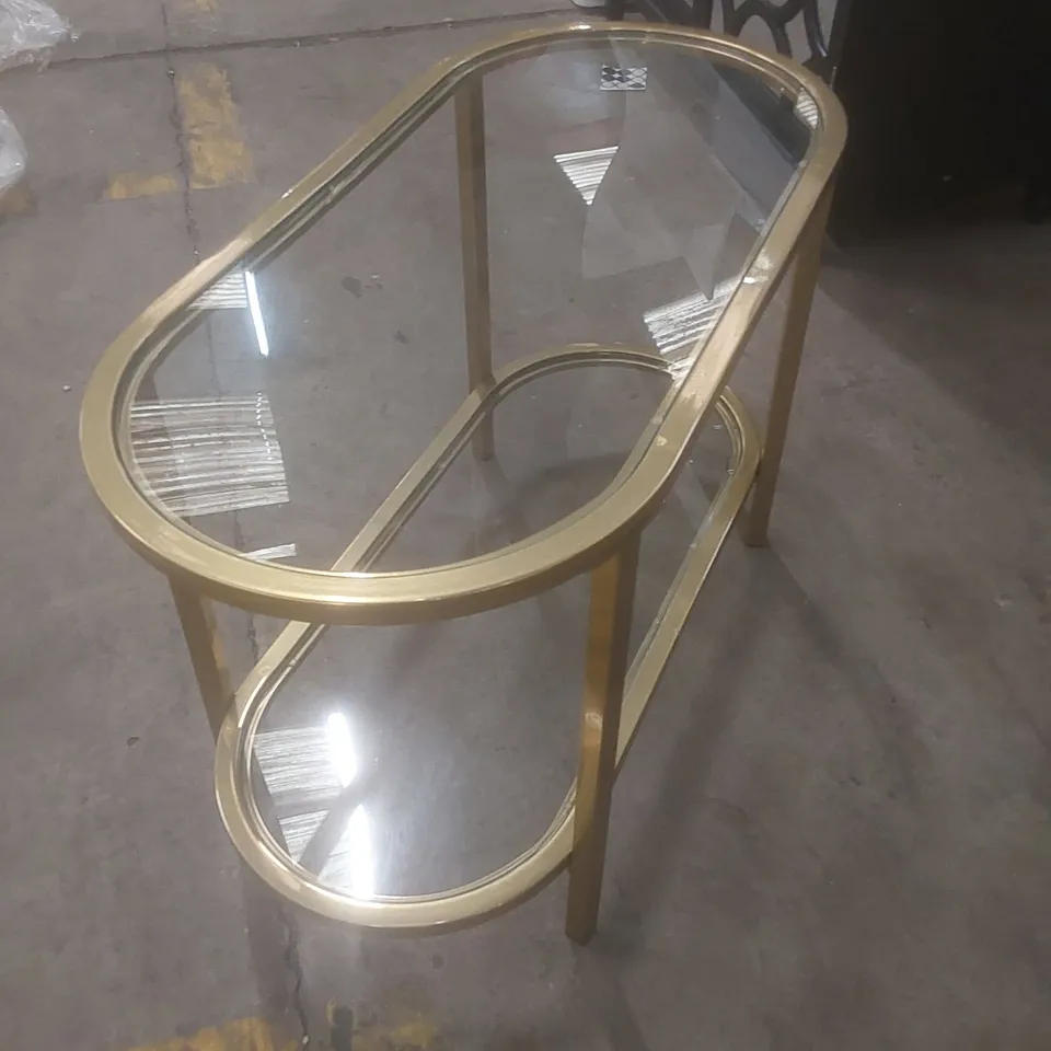 DESIGNER SOFIA GOLD LONG SIDE TABLE