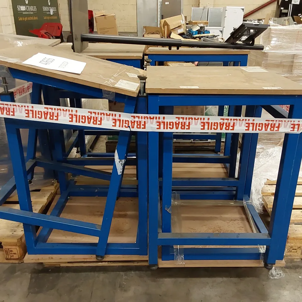 PALLET OF 8 SPACEGUARD BENCHES AND 1 STAND 