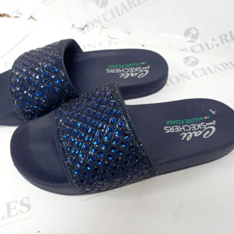 SKECHERS BLUE SLIDERS - 6