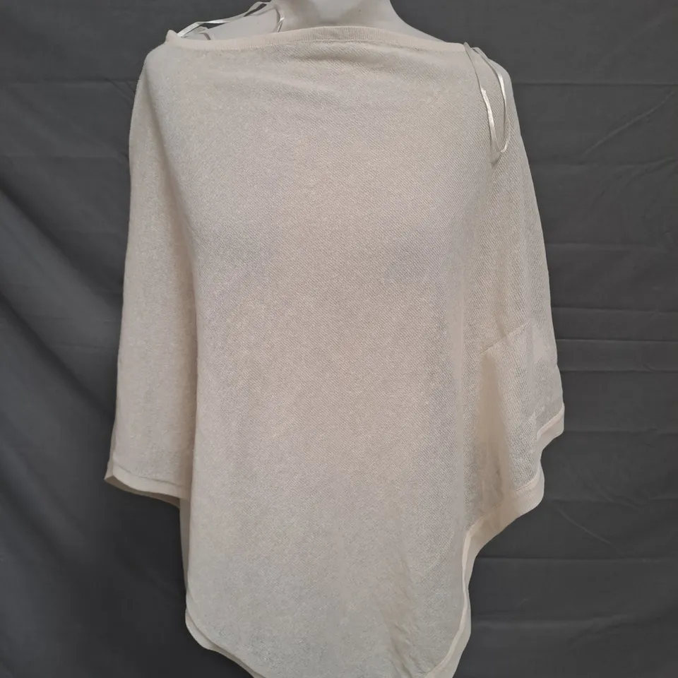 PULL & BEAR PONCHO IN BEIGE UK SIZE MEDIUM