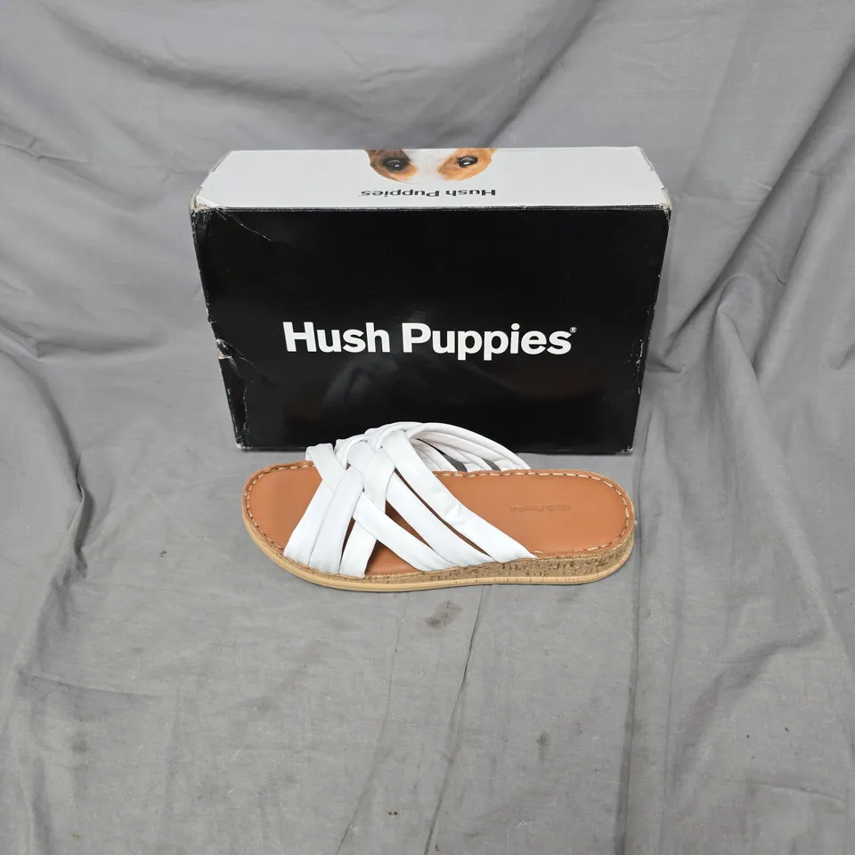 HUSH PUPPIES WOMEN'S WHITE CROSS-STRAP SANDALS – BOXED - SIZE EUR 42