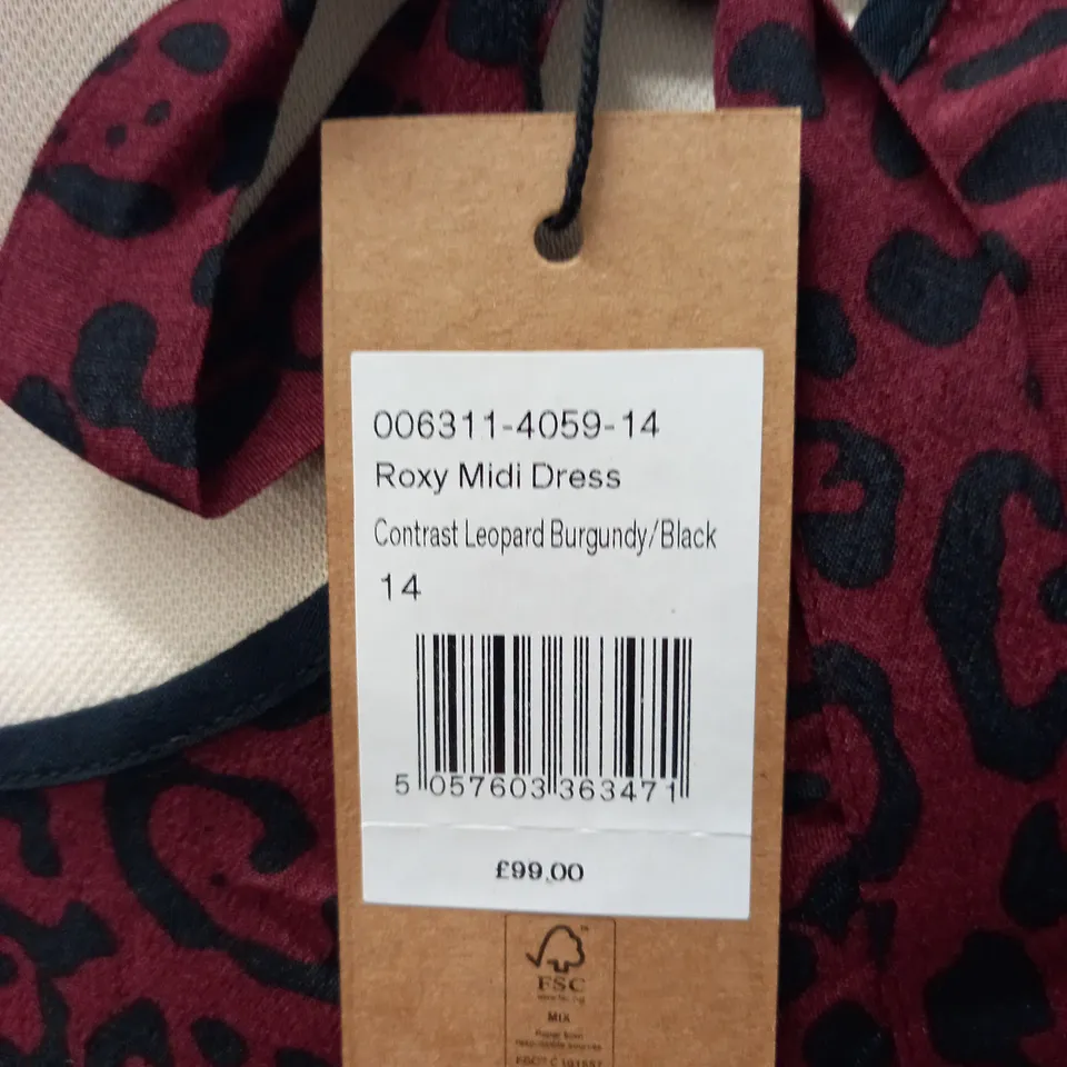 WOMENS HUSH ROXY MIDI DRESS SIZE 14