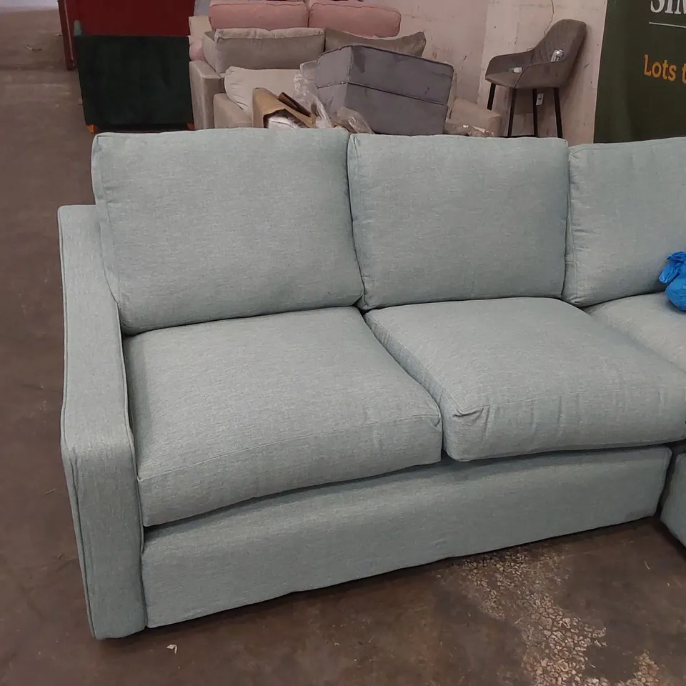 QUALITY DESIGNER CORNER SOFA - DUCK EGG BLUE FABRIC