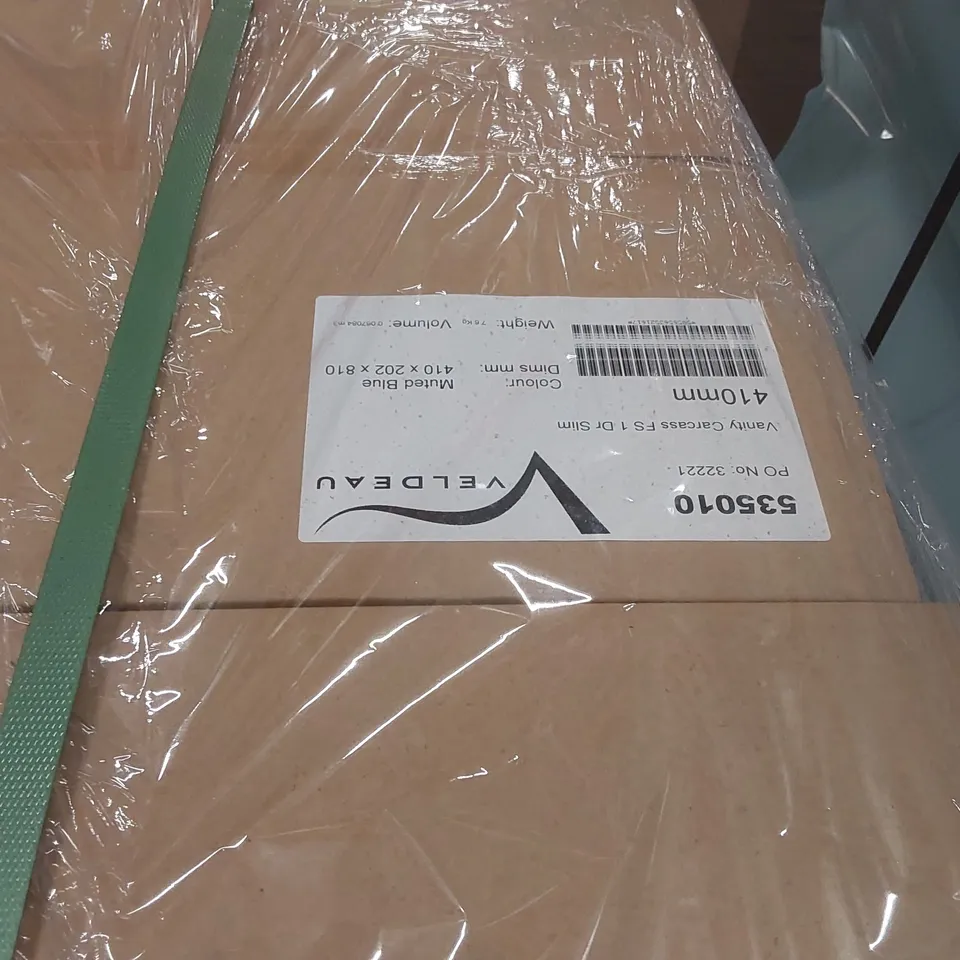 PALLET CONTAINING A LARGE QUANTITY OF ASSORTED BATHROOM FURNITURE PARTS INCLUDING: VELDEAU VANITY CARCASSES ECT