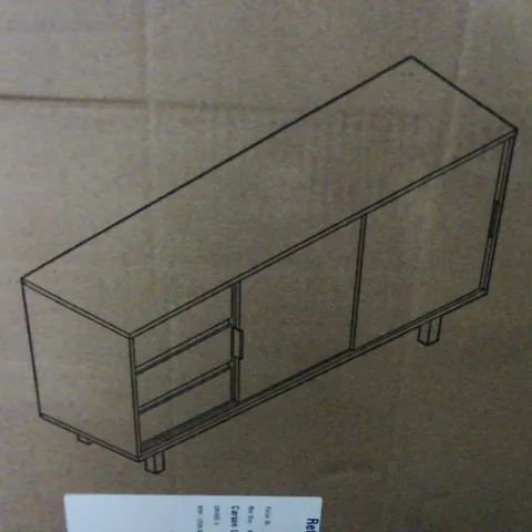 BOXED LARGE SIDEBOARD IN MANGO WOOD EFFECT /GREY (COMPLETE 2 BOXES) 