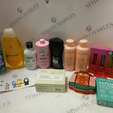 LOT OF HOUSEHOLD ITEMS TO INCLUDE FCUK LIP BALM TRIO, ETC
