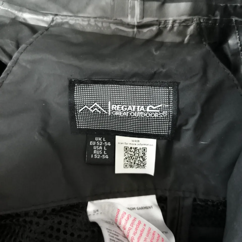 REGATTA STORMBREAK WATERPROOF JACKET UK L (EU 52-54) BLACK