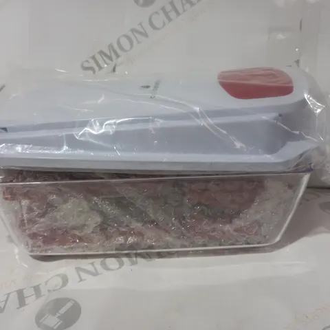 BOXED COOK'S ESSENTIALS CHOPPER 8 SLICE & DICE BLADES IN RED