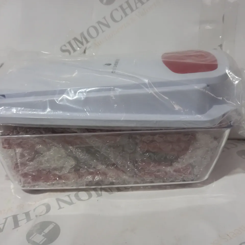BOXED COOK'S ESSENTIALS CHOPPER 8 SLICE & DICE BLADES IN RED