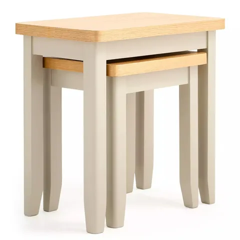 MALONE NEST OF TABLES IN GREY/OAK - COLLECTION ONLY