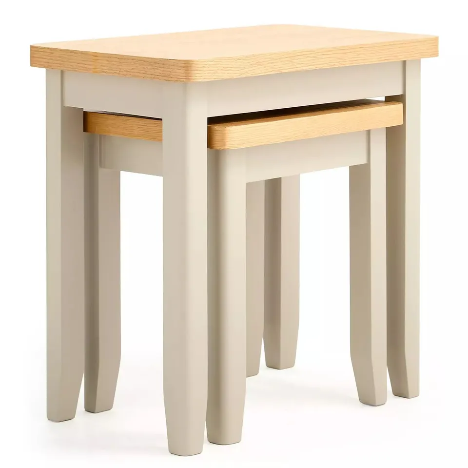 MALONE NEST OF TABLES IN GREY/OAK - COLLECTION ONLY