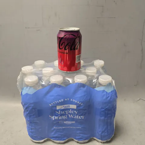APPROXIMATELY 14 ASSORTED DRINKS ITEMS TO INCLUDE - AMAZON WATER, COCA COLA CHERRY 