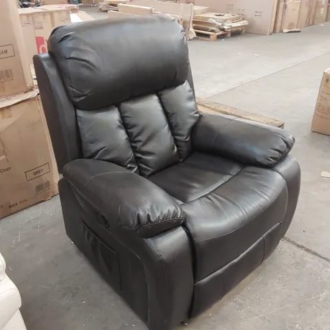 DESIGNER BROWN FAUX LEATHER ELECTRIC RECLINER CHAIR