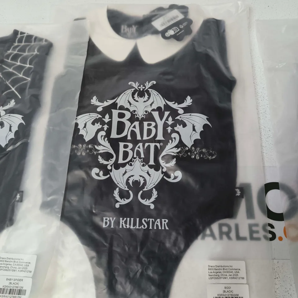 LOT OF APPROXIMATELY 50 BRAND NEW KILLSTAR CLOTHING ITEMS TO INCLUDE BABY SPIDER AND BOO ALL IN ONES - VARIOUS SIZES