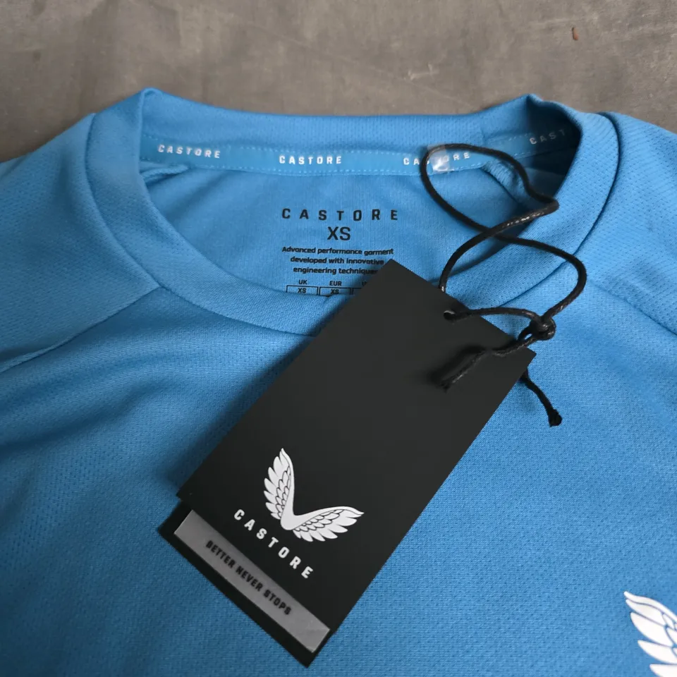 CASTORE PERFORMANCE T-SHIRT – BLUE, XS